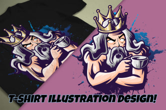 draw a 2d t shirt design cartoon or comic style