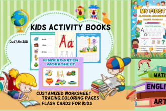 design custom  flashcards, and activity books for  school kids