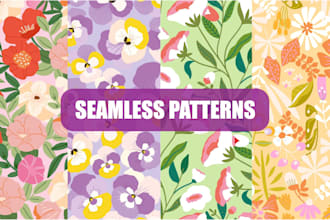 create seamless pattern design for fabric, textile etc
