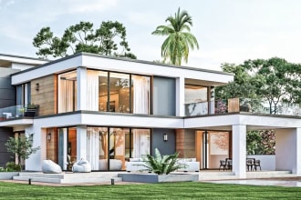 do architectural 2d drawings, 3d modeling and rendering