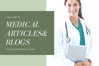 write SEO medical, health and nutrition articles