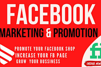 organic facebook marketing, advertising  for sales and traffic with promotion