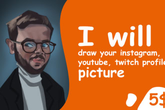 draw your instagram, youtube, twitch profile picture
