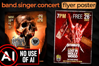 design a band singer magic stand up show flyer poster no ai