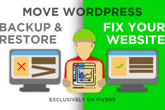 move wordpress, backup, and restore or fix your website