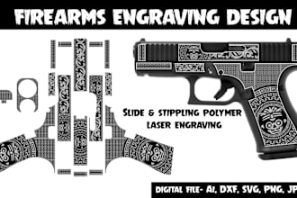 custom laser engraving design for firearms ai8 svg dxf files