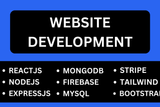 javascript react mern node js, mongodb mysql firebase stripe website or app