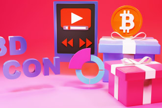 create 3d icon illustration for web, apps, magazine and etc