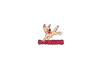 design modern awesome dog walker logo