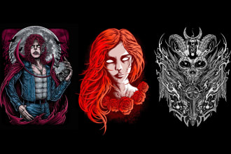 draw a detailed dark art illustration with my style