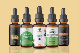 do label design, product label design, cbd, hemp oil label