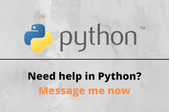 help in development, scripting, data analysis in python
