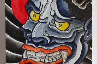 design japanese neo or traditional art for any medium you can think of