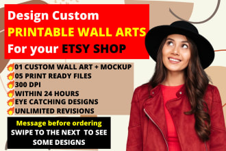 design custom printable wall art designs for your etsy shop