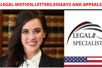 professionally write your law essays and motions, appeals, letters and research
