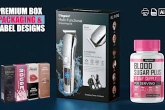 design ai packaging, box, and labels ready for print