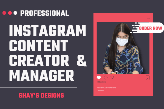 design instagram  post and story content and manage acount