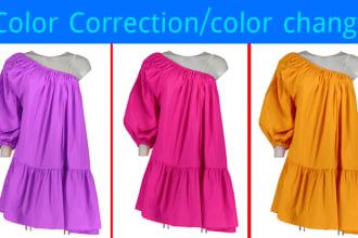 do color correction, color change, color matching any images