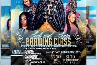 design hair or lash extensions, salon, spa flyer, price list