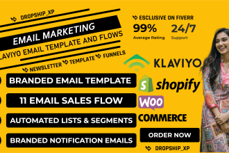setup klaviyo email marketing flows and email templates