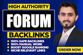 do manual posting high da dr niche forum backlinks, forum profile links