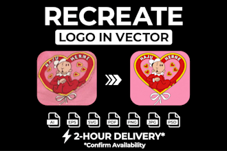 manually convert sketch to vector logo, vector tracing