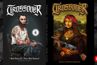 do custom design in digital painting  style for band or brand