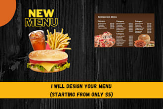 design modern restaurant menu, food menu