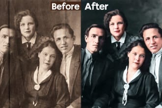 restore old photos, retouch, repair, enhance image colorize