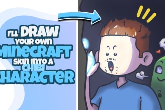 draw your own minecraft skin into a chibi character
