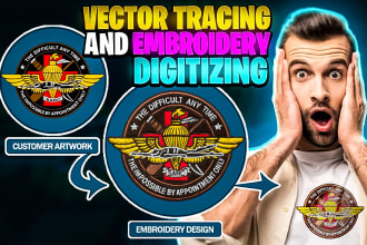do logo recreation and embroidery digitizing
