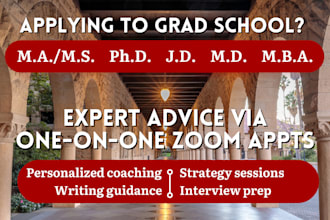 help you strategize your grad school statements via zoom consultation