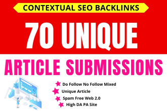 do 70 high quality article submission