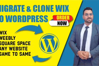 do wordpress migration, clone website, transfer website or wix to wordpress