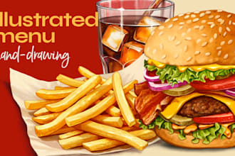 create realistic food and drink illustrations