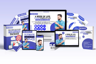design digital product mockup online course ecover bundle