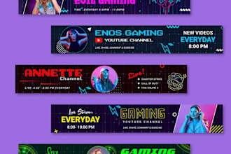 create youtube gaming banner channel art and logo