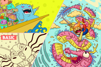 draw a colorful doodle art with my style
