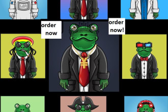 do unique nft art collection, cartoon character , nft collection for you