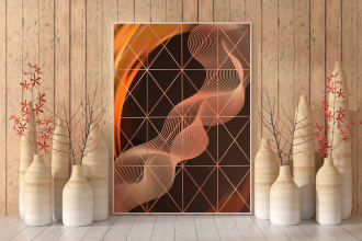 create poster design in boho, abstract and typography