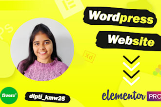 develop elementor website in wordpress with responsiveness