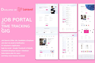 develop a job portal with time tracking and gig