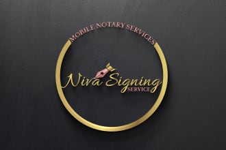 modern notary signing logo