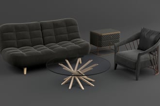 create photorealistic furniture 3d model and renders
