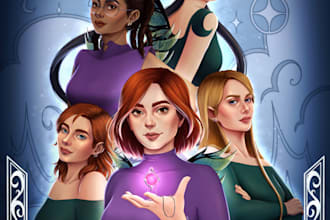 do a digital illustrated book cover for books or kindle