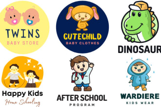 design cute logo for babies and kids