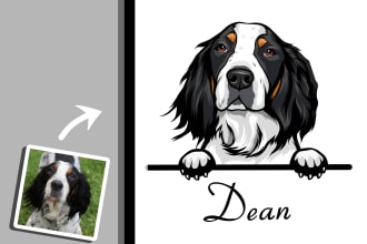 make cartoon portrait for your dog,cat or any pet