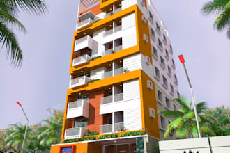 make exterior 3d view,interior, isometric render for your 2d  floor plan