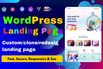 develop product landing page design, wordpress landing page design or redesign
