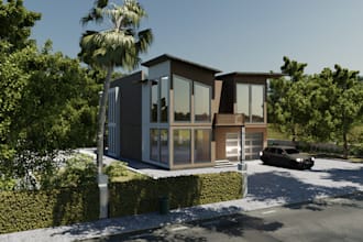 design architectural 3d rendering in blender